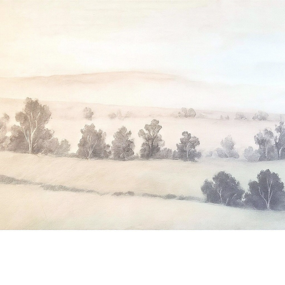 Muted Landscape Canvas Art 28x16 Pink Gray Modern Wall Decor Gallery Wrap New
